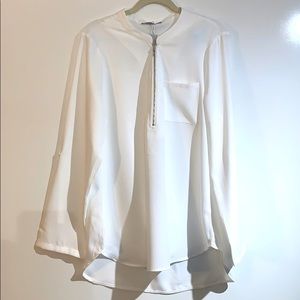 Furnex Women's V Neck Chiffon Blouse